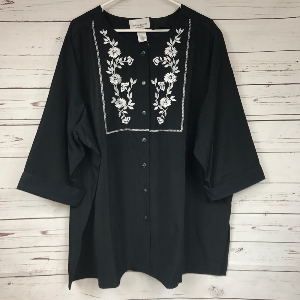 Plus Size Blouse Black White NWOT Size 2X